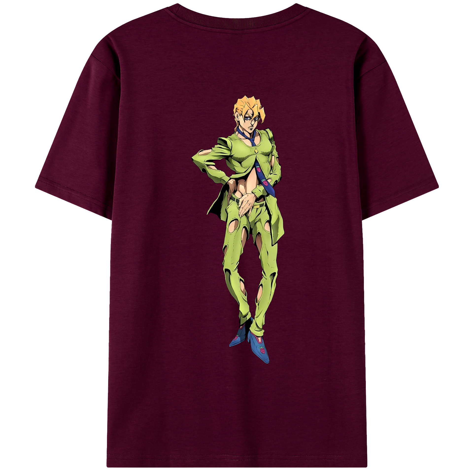 （画像用） ジョジョの奇妙な冒険 パンナコッタ?フー JoJo's Bizarre Adventure Pannacotta Fugo レディース半袖Tシャツ(バックプリント)